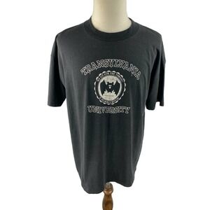 Vintage 80s Hallmark‎ Halloween T Shirt Transylvania University Single Stitch XL